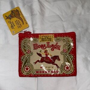 Blue Q Red and Cream Coin Purse